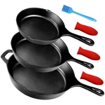 Best Suteck Cast Iron Skillets 3 Piece Set 6", 8" & 10" Pre-seasoned Pans With. Fixed Price $41.60.