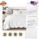Luxury Cotton Twin Quilt Set Solid White Matelasse Bedspread, All-season 2-.... Fixed Price $129.99.