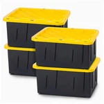 Homz 15 Gallon Durabilt Storage Container With Snap Lid, Black/yellow (4 Pack). Fixed Price $98.99.